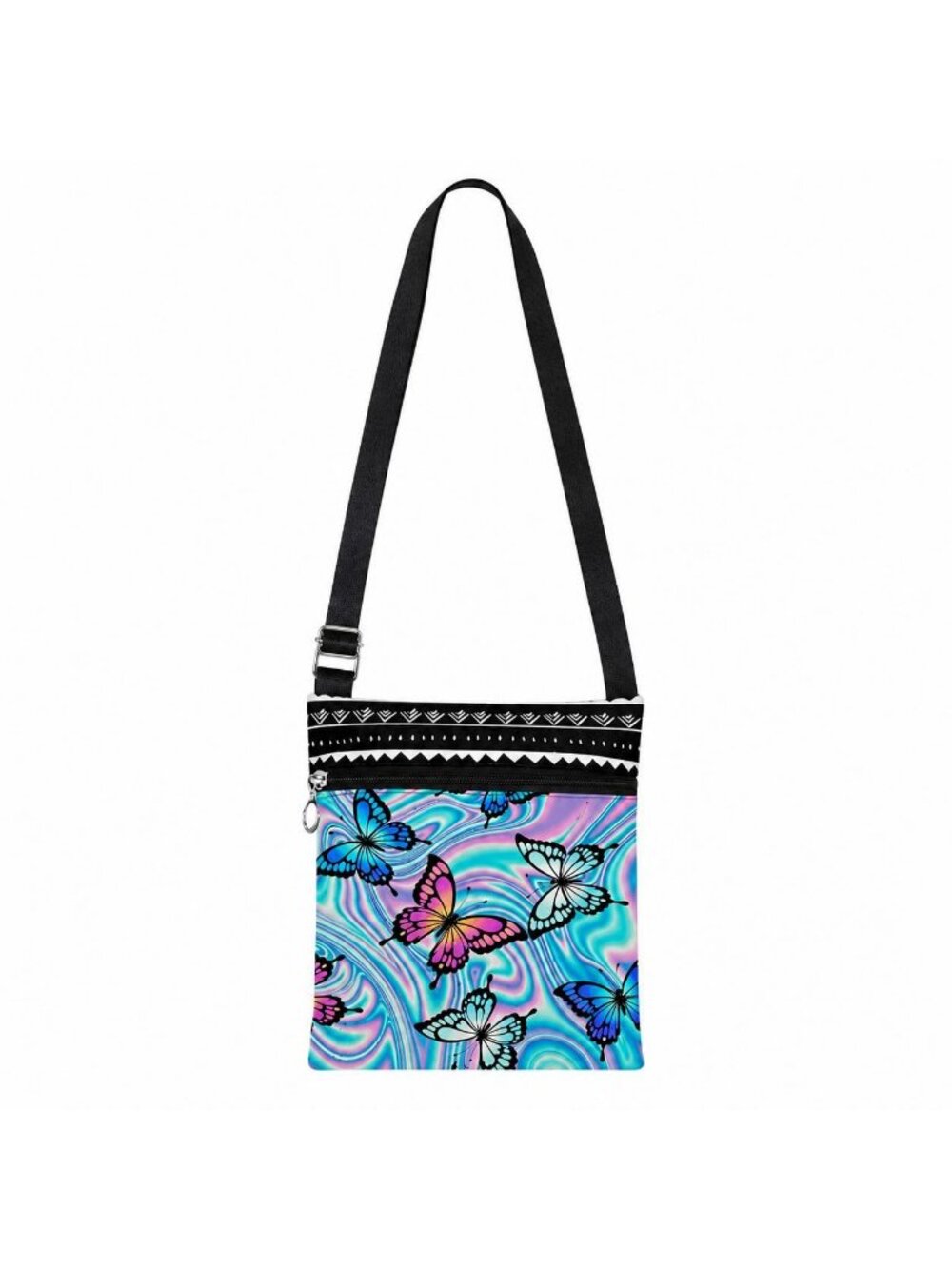 Butterfly Crossbody Bag for Women Adjustable Shoulder Purse with Zipper Pocket,